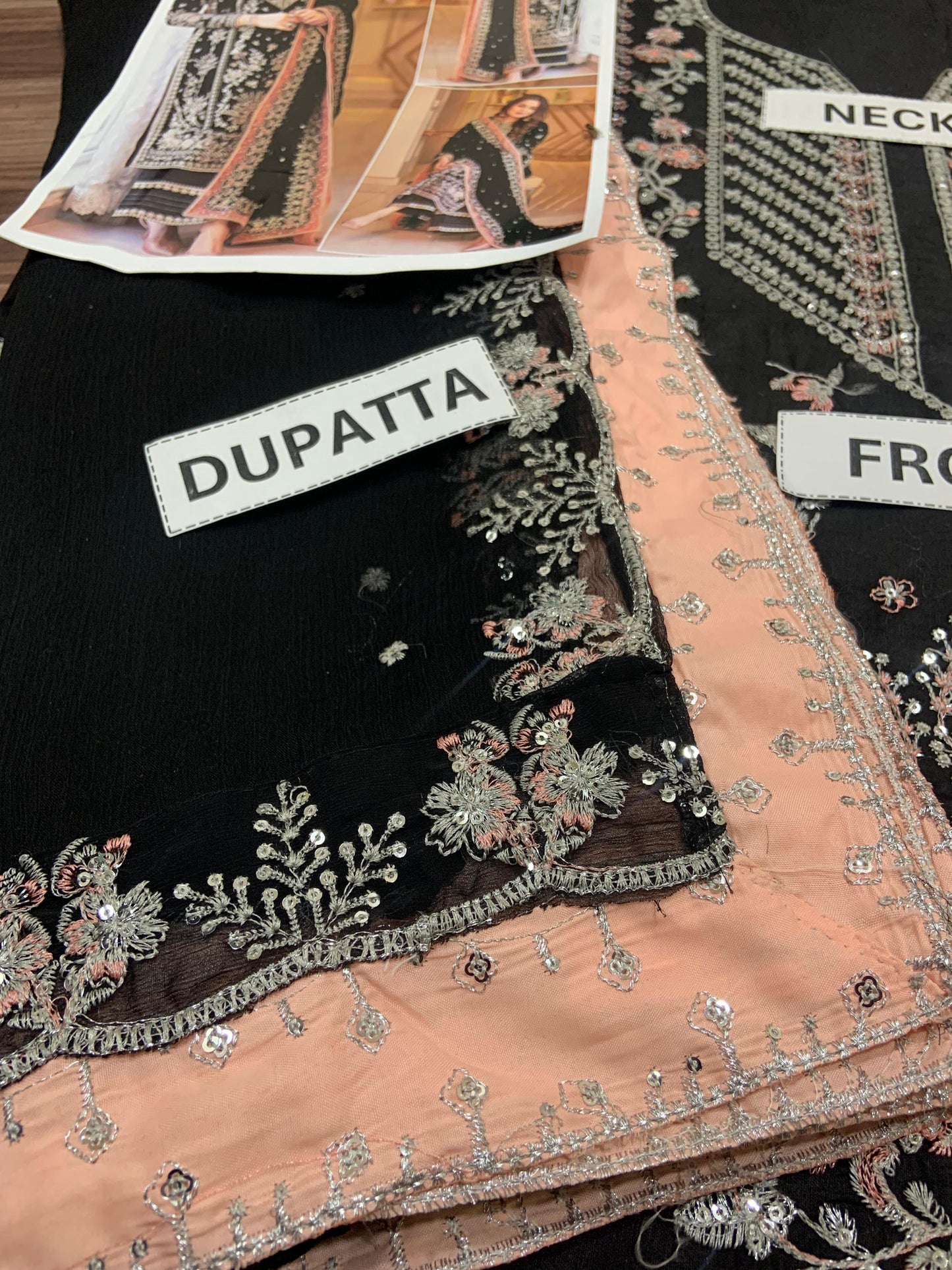 Luxury Cotton 3-Piece Suit – Heavy Sequin Embroidery with Chiffon Dupatta