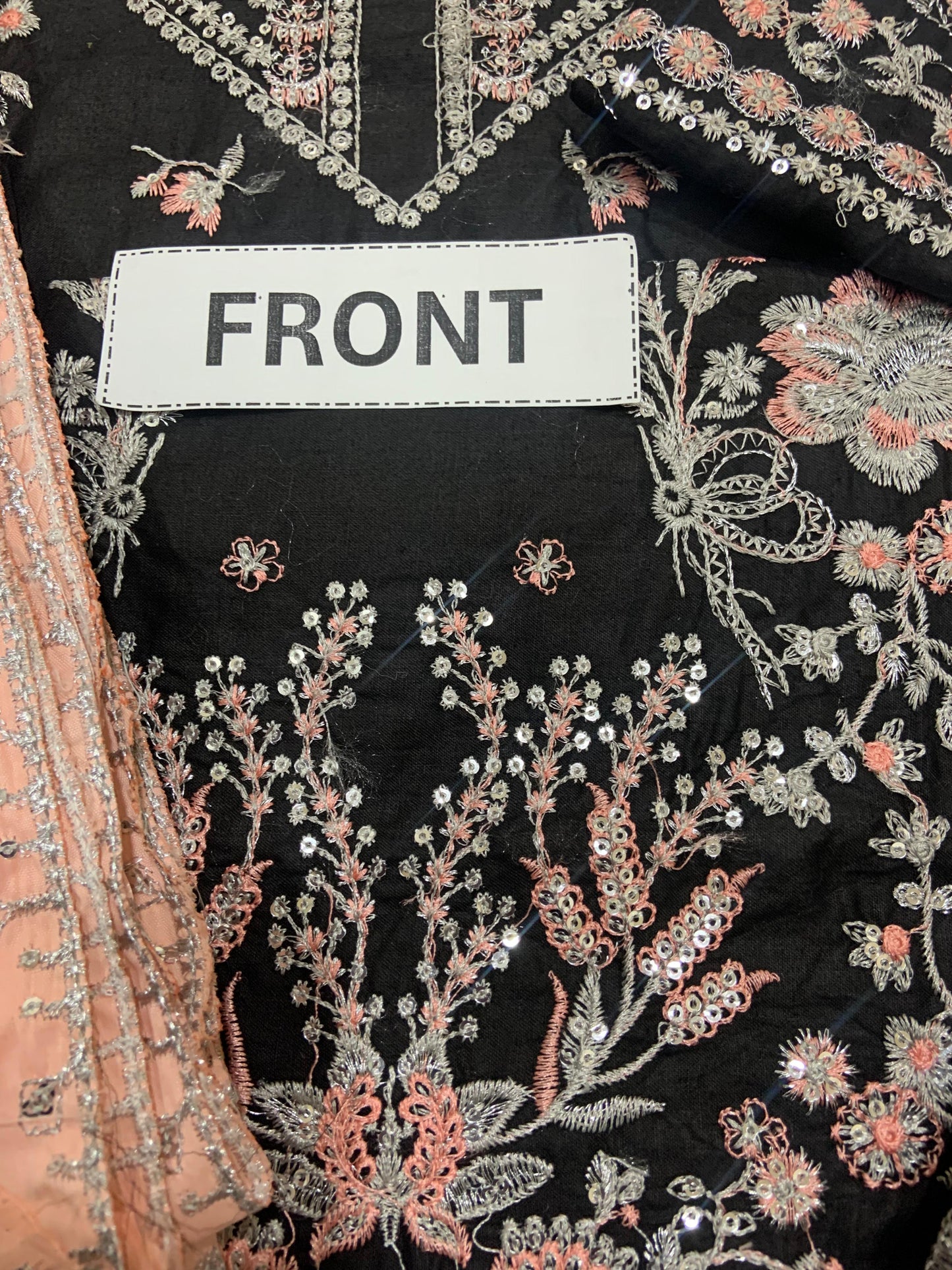 Luxury Cotton 3-Piece Suit – Heavy Sequin Embroidery with Chiffon Dupatta