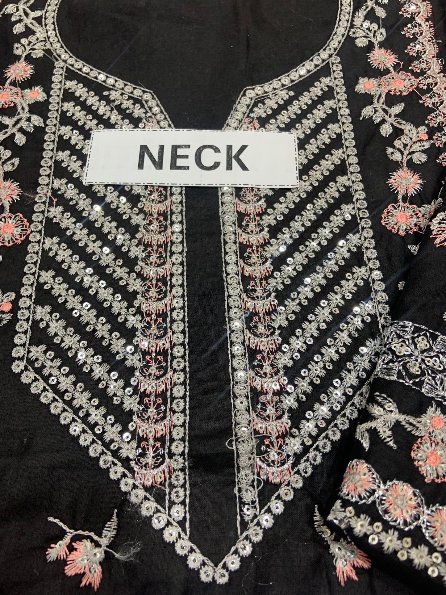 Luxury Cotton 3-Piece Suit – Heavy Sequin Embroidery with Chiffon Dupatta